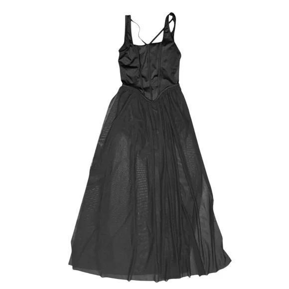 Weissman Elite | Freehand Dress Corset Style Bodice Mesh Skirt Black, Size SA - Picture 3 of 6